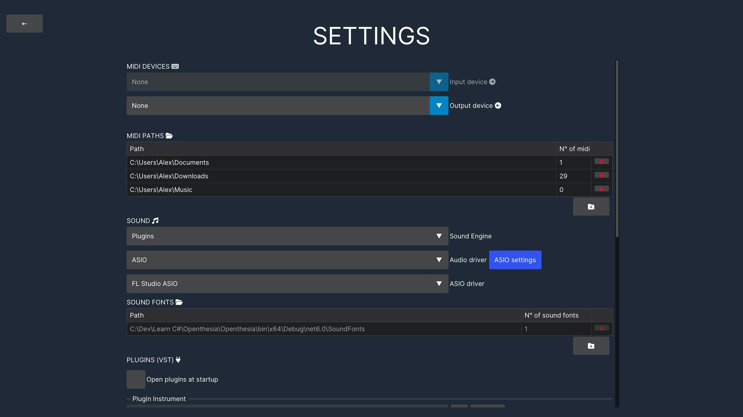 Mídia 6 de Openthesia - Software de visualização MIDI personalizável para Windows