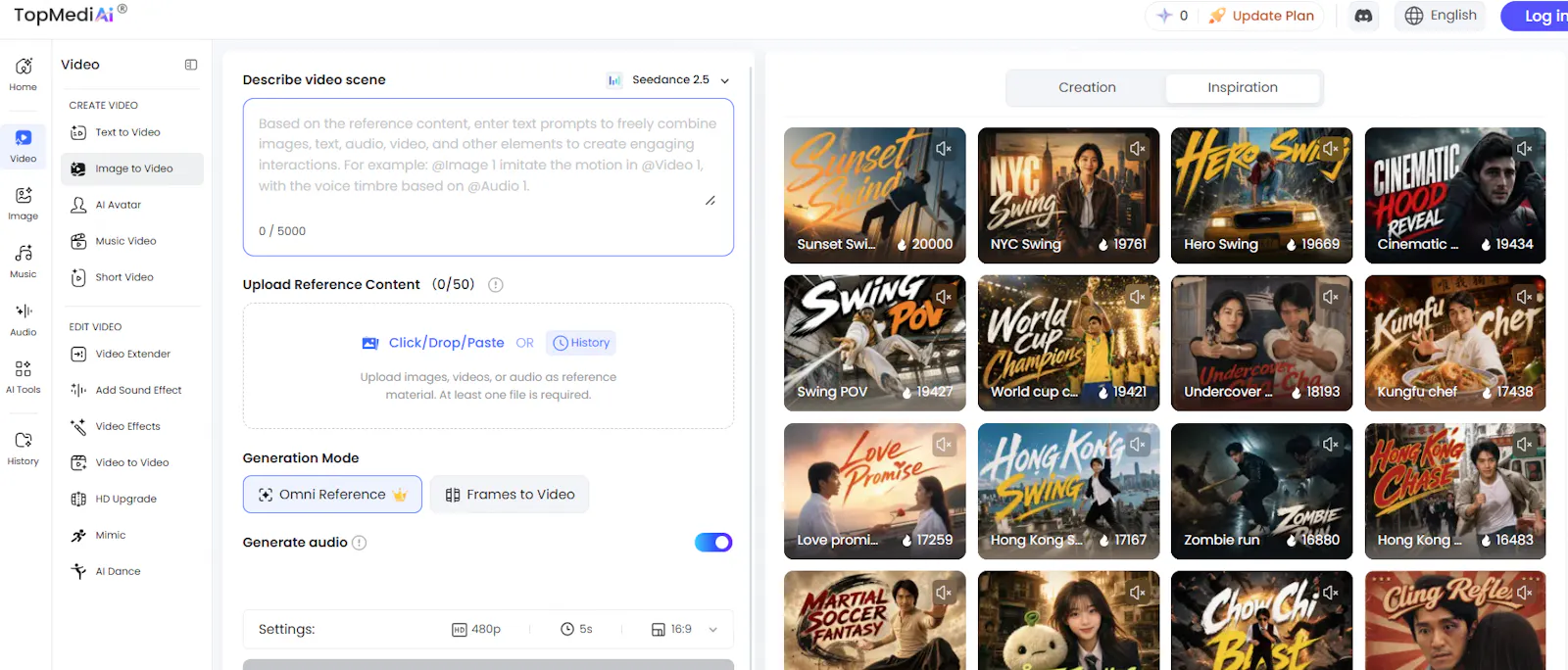 Seedance 2.5 Live on TopMediai screenshot 2