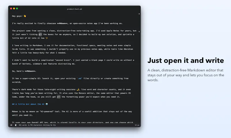 Mdown screenshot 1