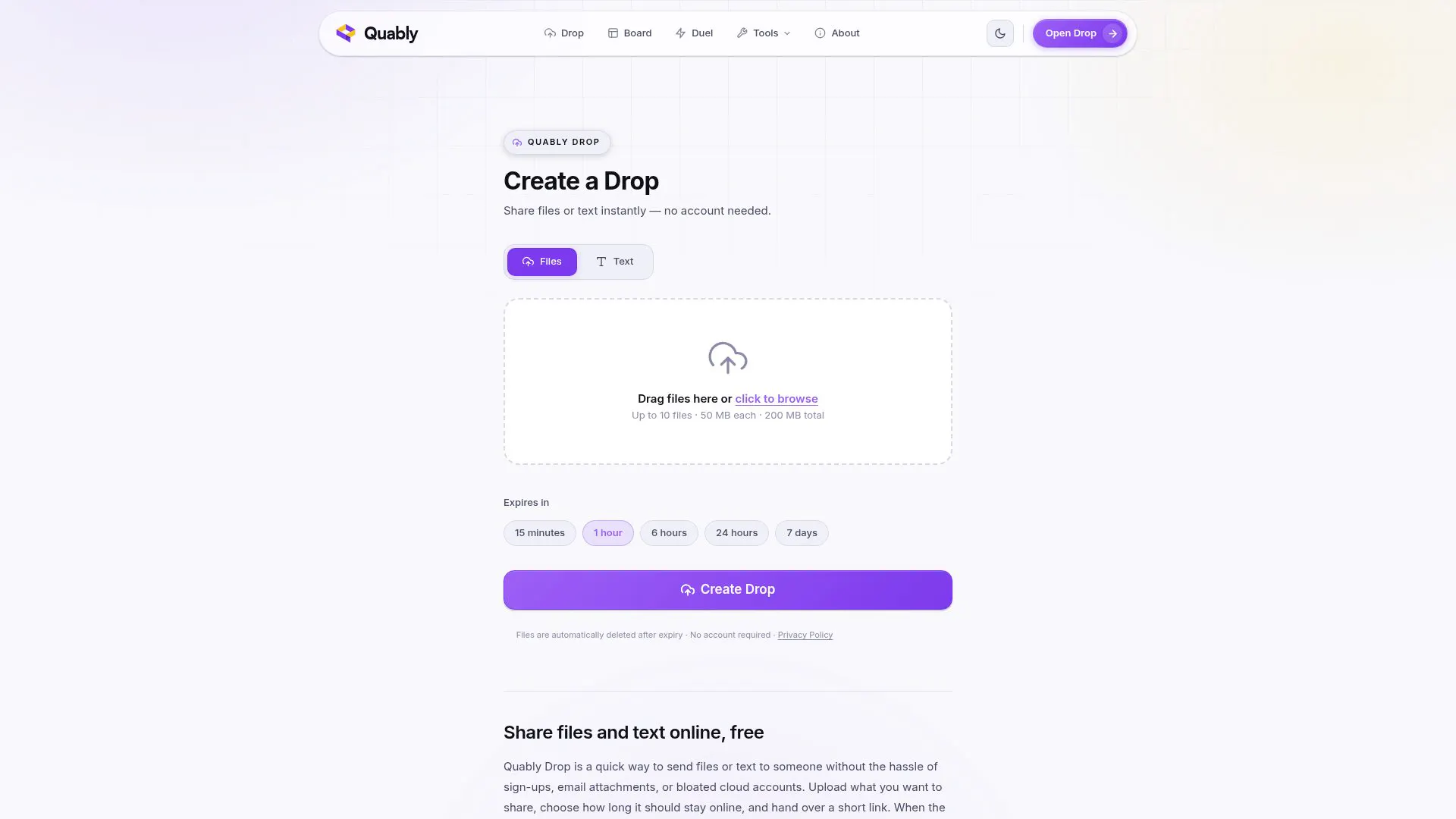 Quably Drop — Share Files Without Signup gallery image