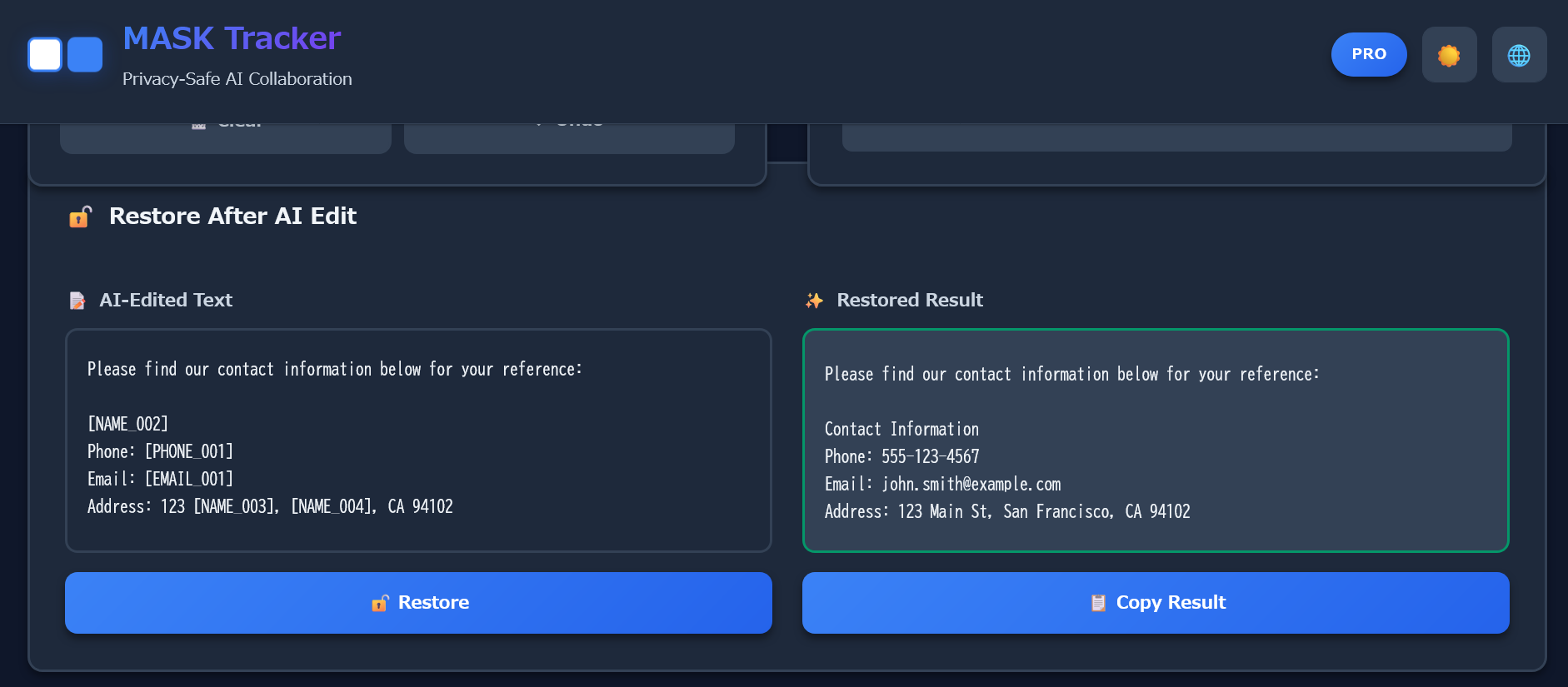 MASKTracker - Screenshot 3 showing product features and functionality