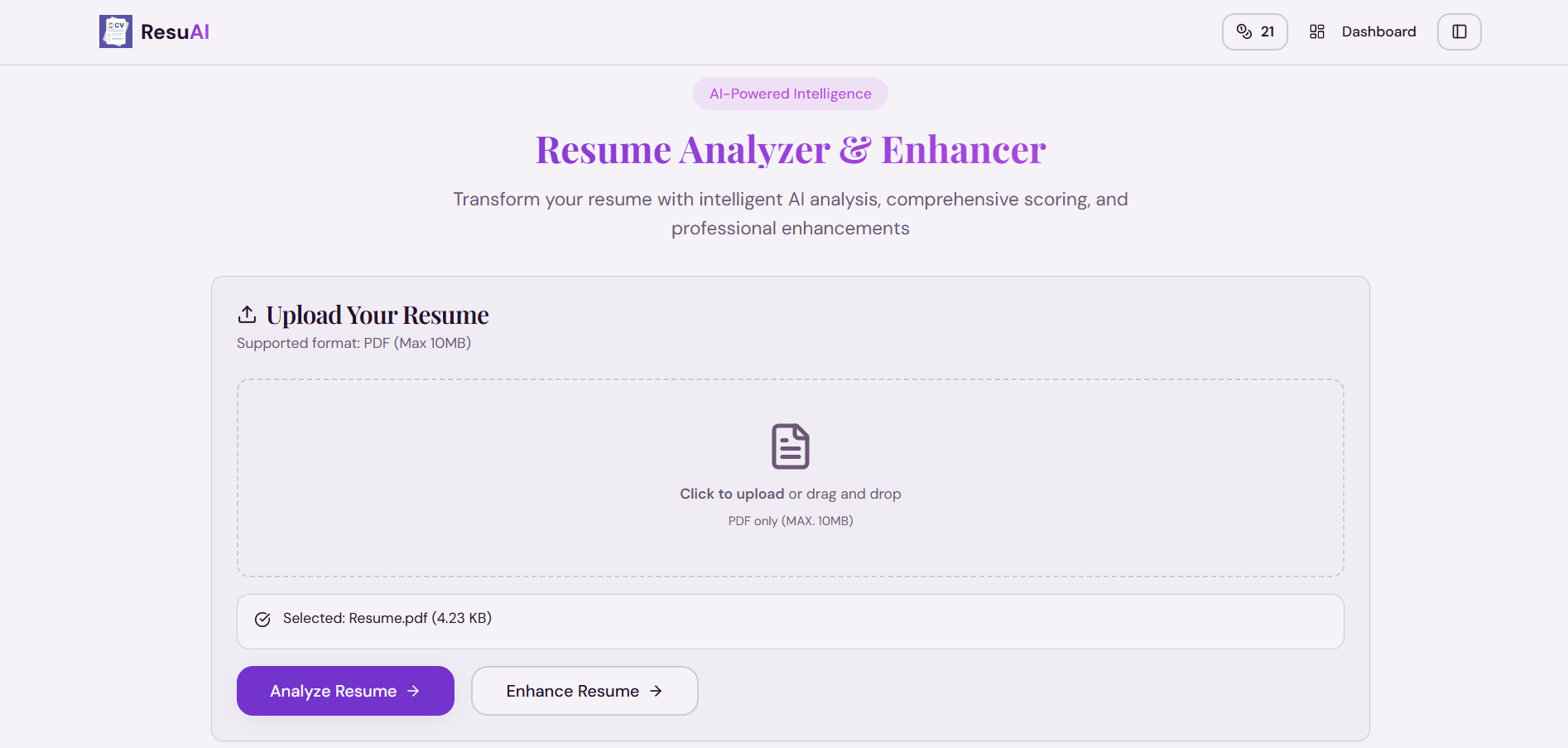 ResuAI  - AI Powered Resume Builder gallery image