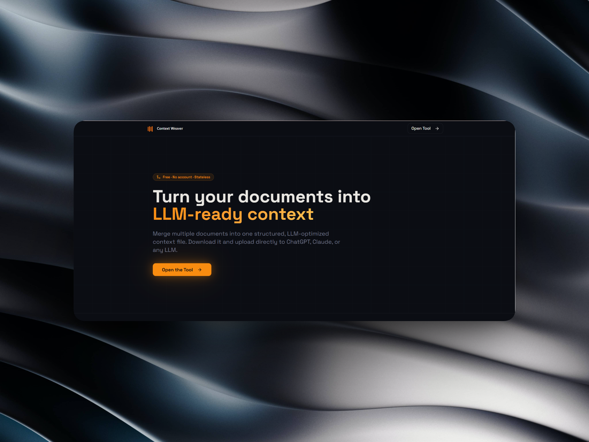 Context Weaver - Main product screenshot demonstrating key features and user interface