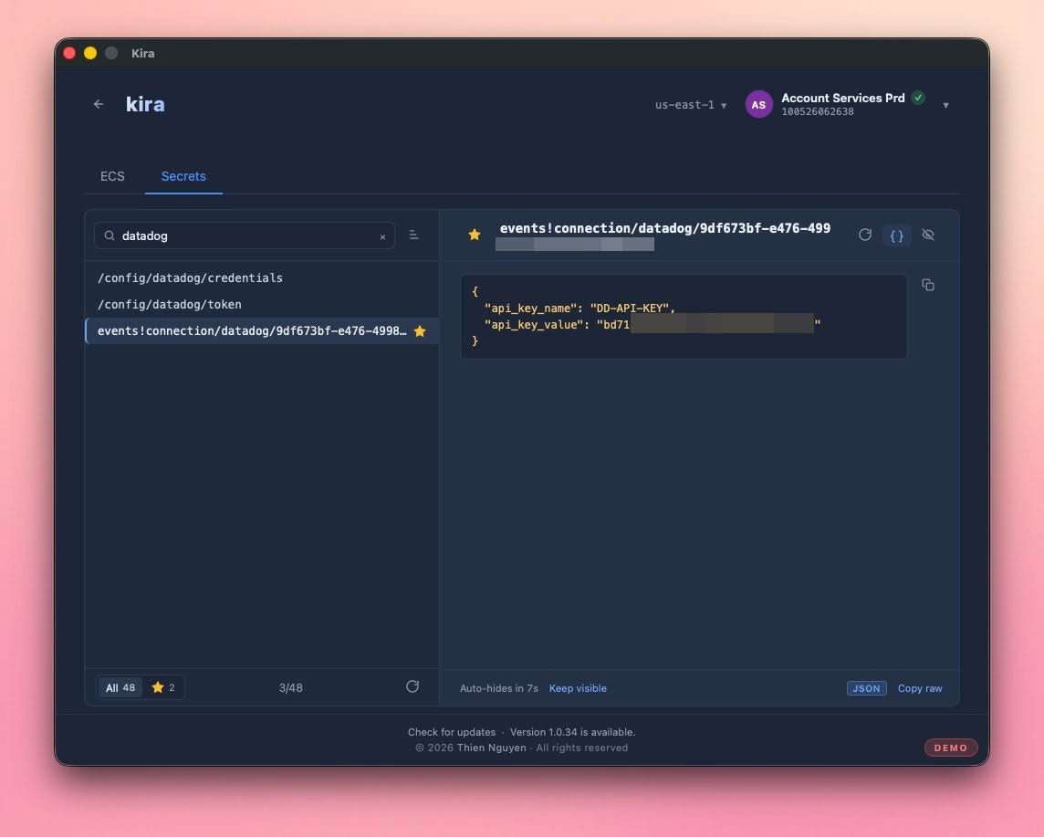 Kira — AWS, without the friction gallery image