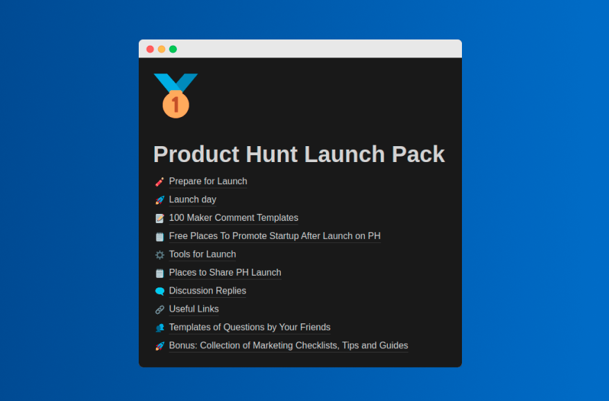 startuptile PH Launch Pack 2.0-Collection of 250+ templates tools and tips for Product Hunt