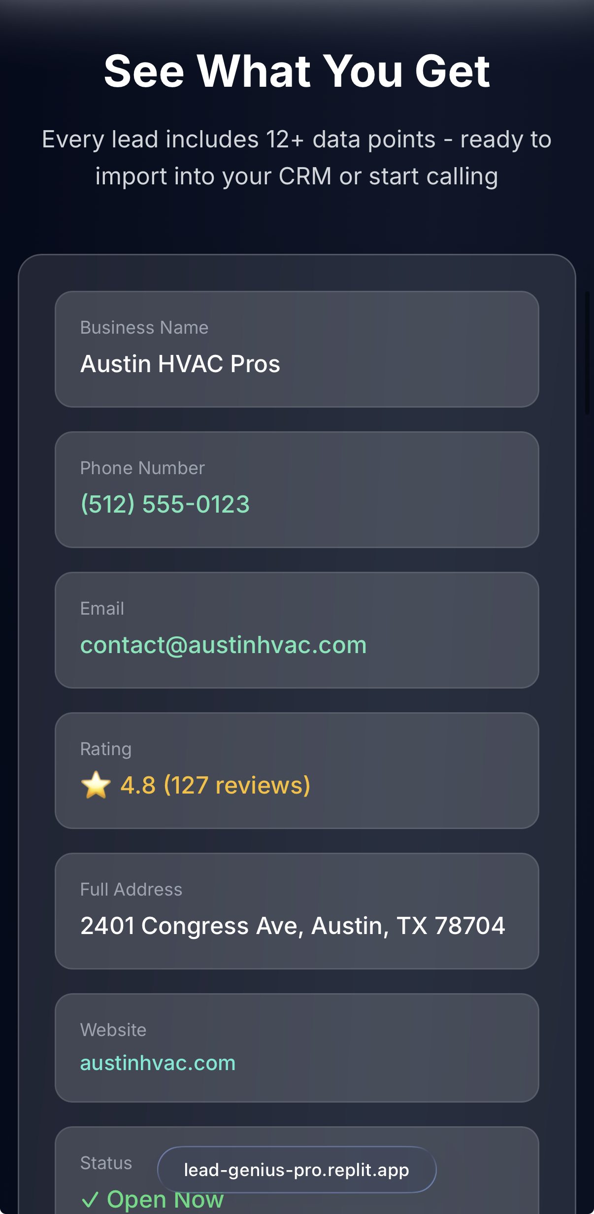 LeadGen Pro - Screenshot 4 showing product features and functionality