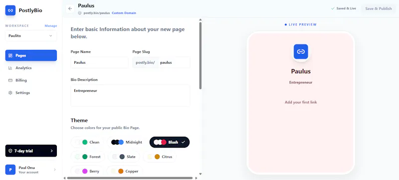 PostlyBio screenshot 2