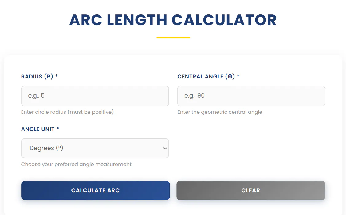 Banner del producto Arc Length Calculator | Ease Tools