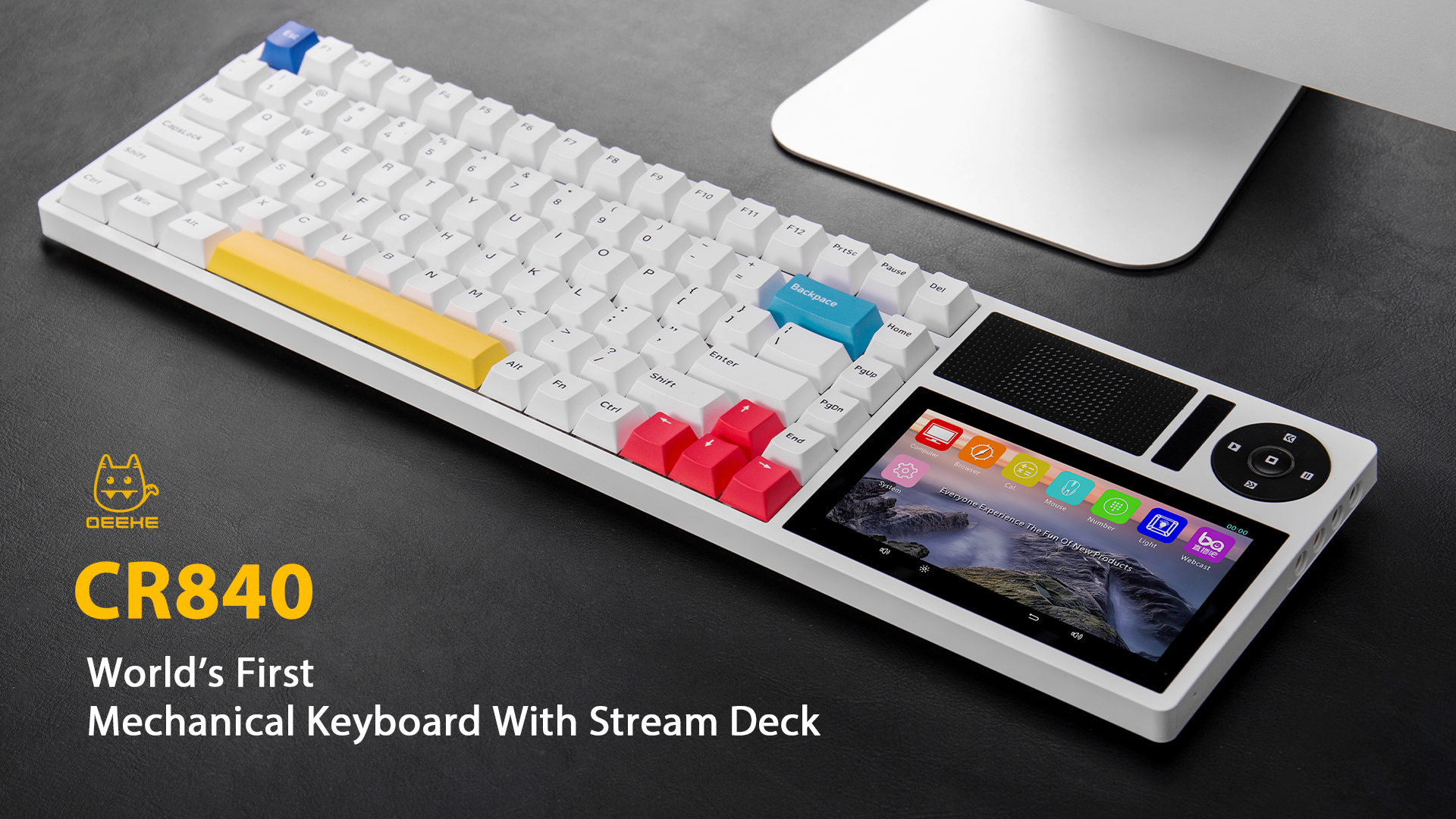 Mídia 2 de Qeeke CR840 - Primeiro teclado mecânico do mundo com deck de fluxo