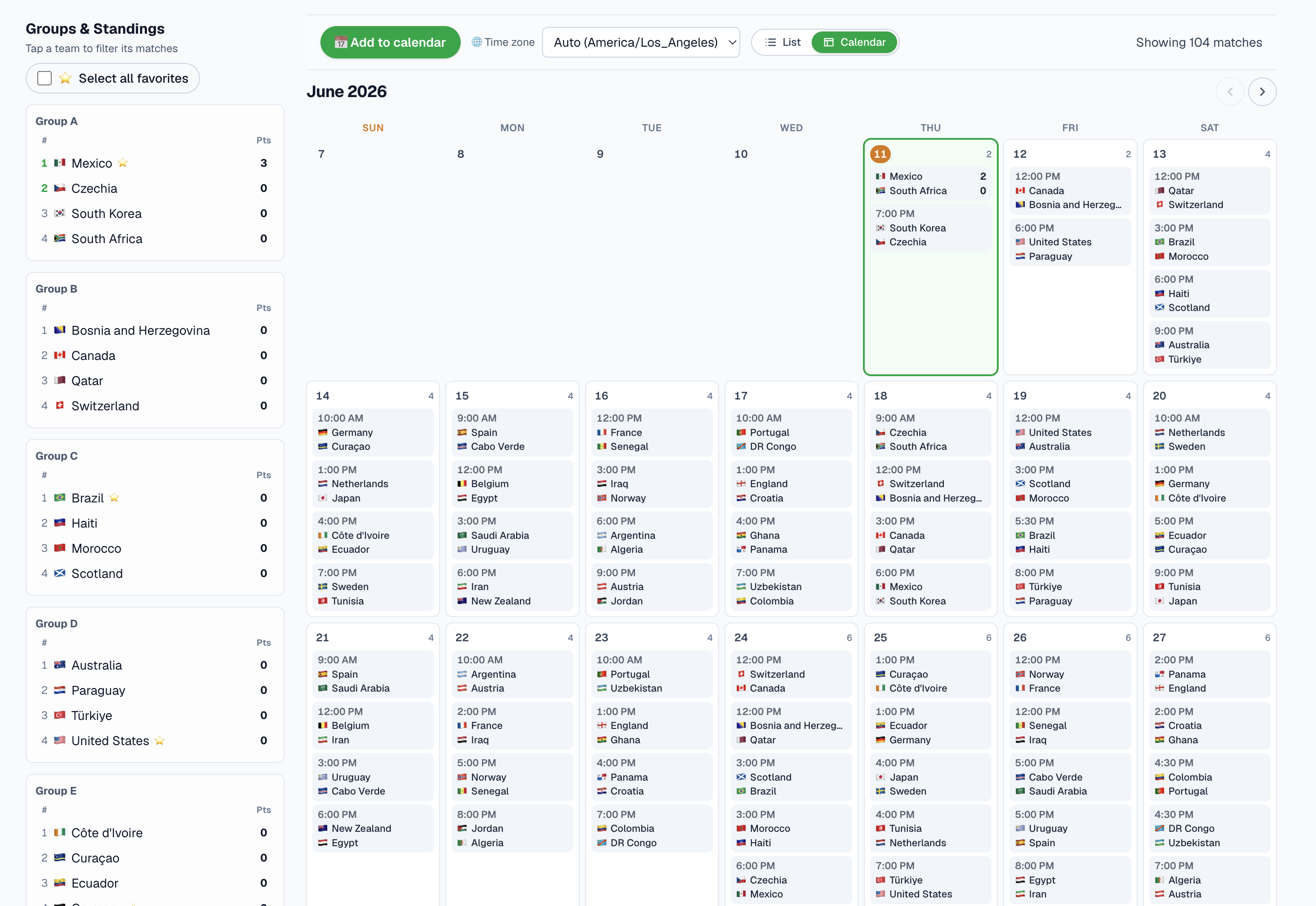 World Cup 2026 Calendar gallery image