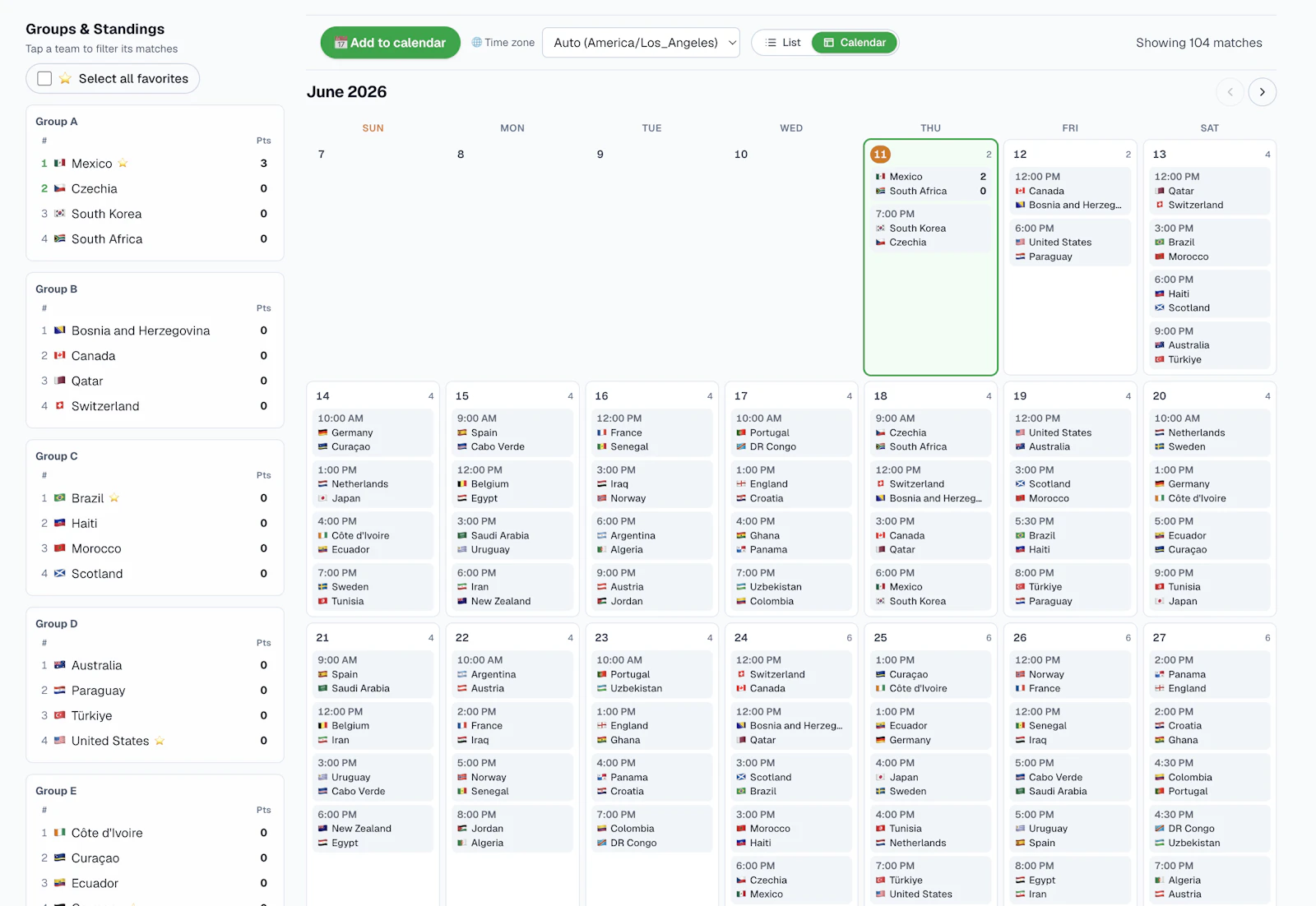 World Cup 2026 Calendar screenshot 3