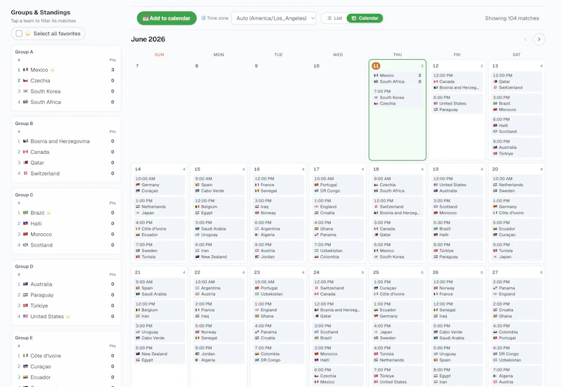 World Cup 2026 Calendar screenshot 3