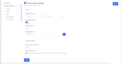 Resize control gallery image