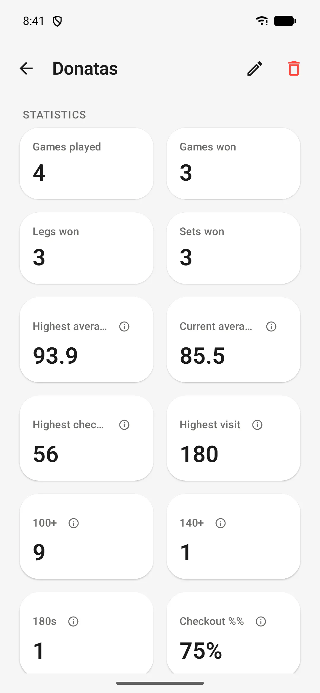 Dartulator screenshot 2