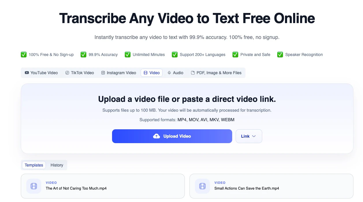 AI Video Transcriber screenshot 1