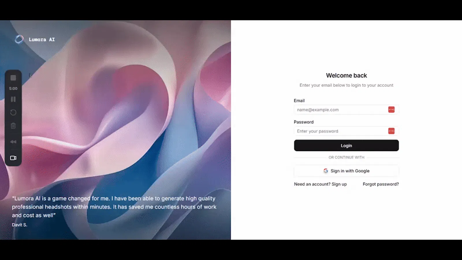 Lumora AI screenshot 1 (video preview)