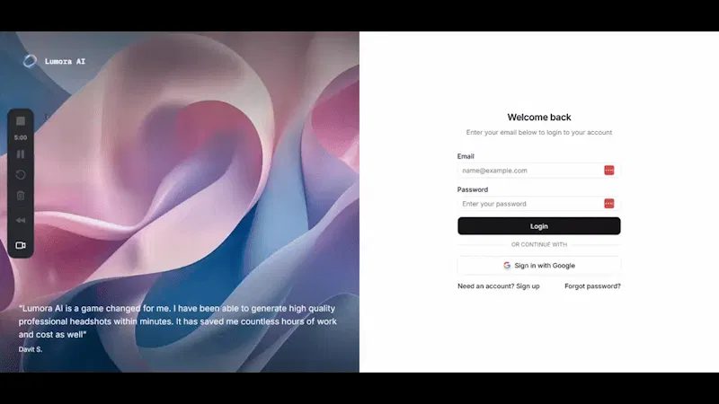Lumora AI screenshot 1 (video preview)