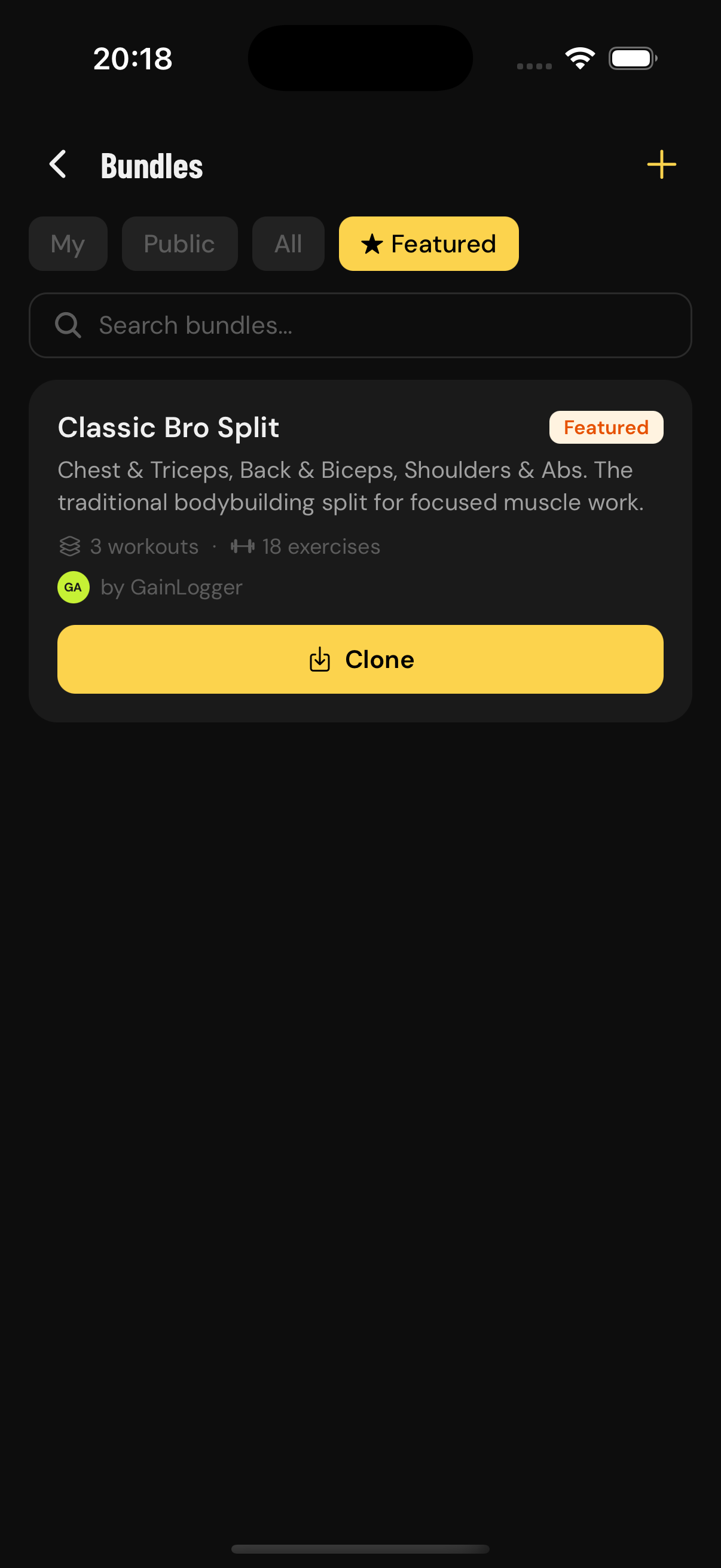 GainLogger — Free Workout Tracker gallery image