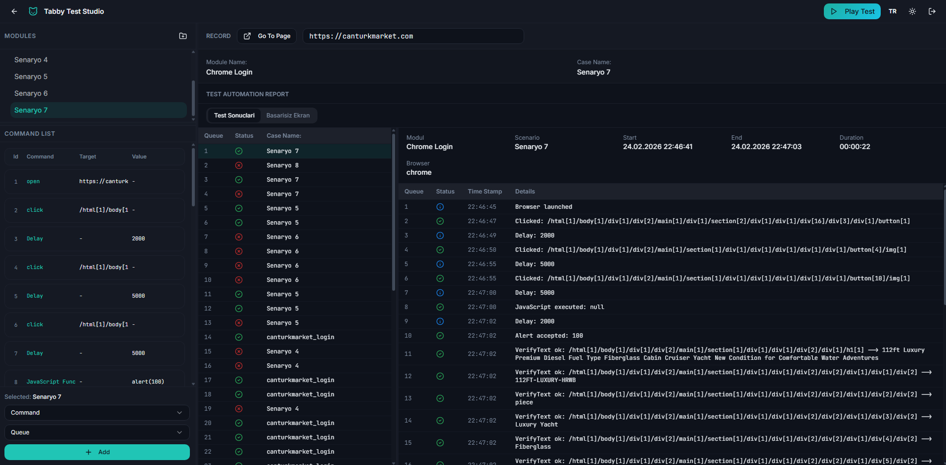 Tabby Test Studio - Screenshot 2 showing product features and functionality