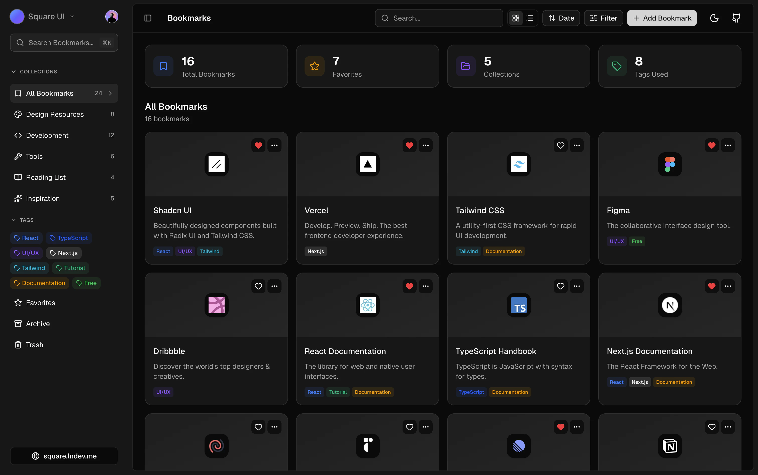 Square UI screenshot 3