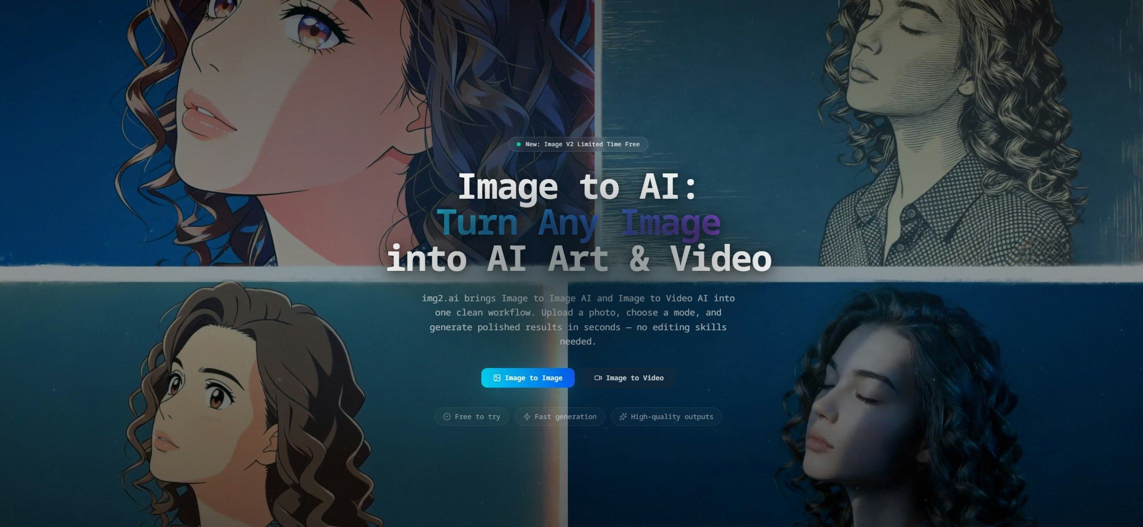 Img2.AI - Main product screenshot demonstrating key features and user interface