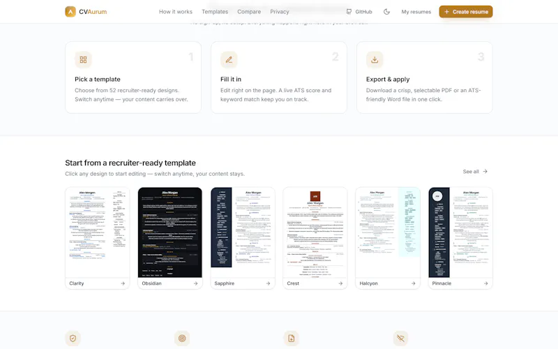 CVAurum screenshot 2