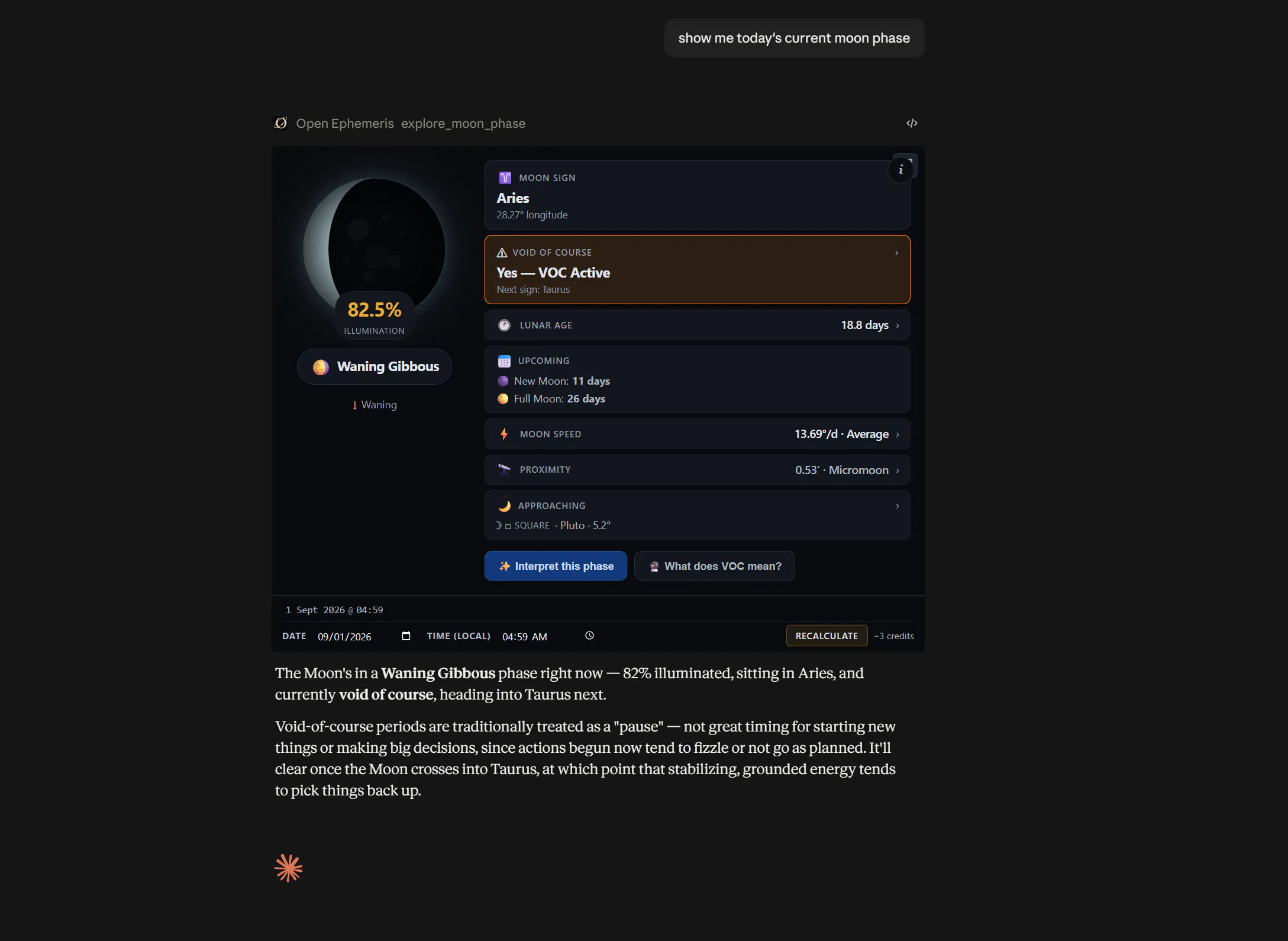 OpenEphemeris gallery image