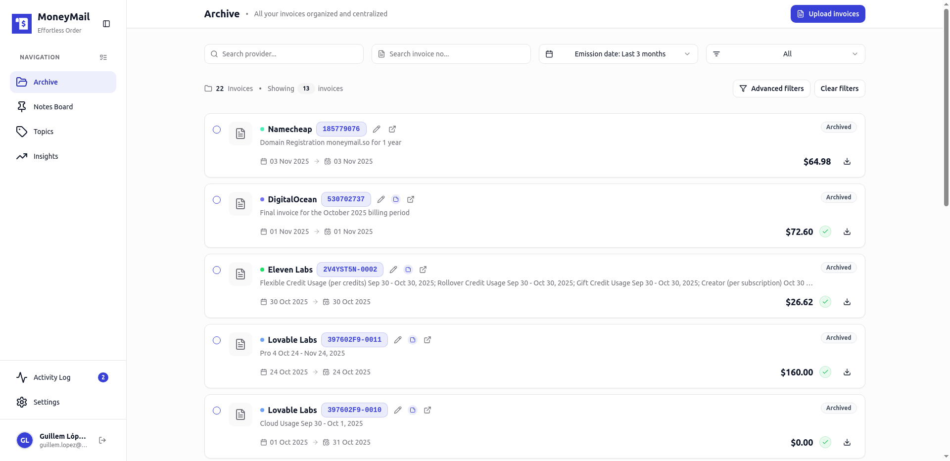 MoneyMail - Screenshot 2 showing product features and functionality