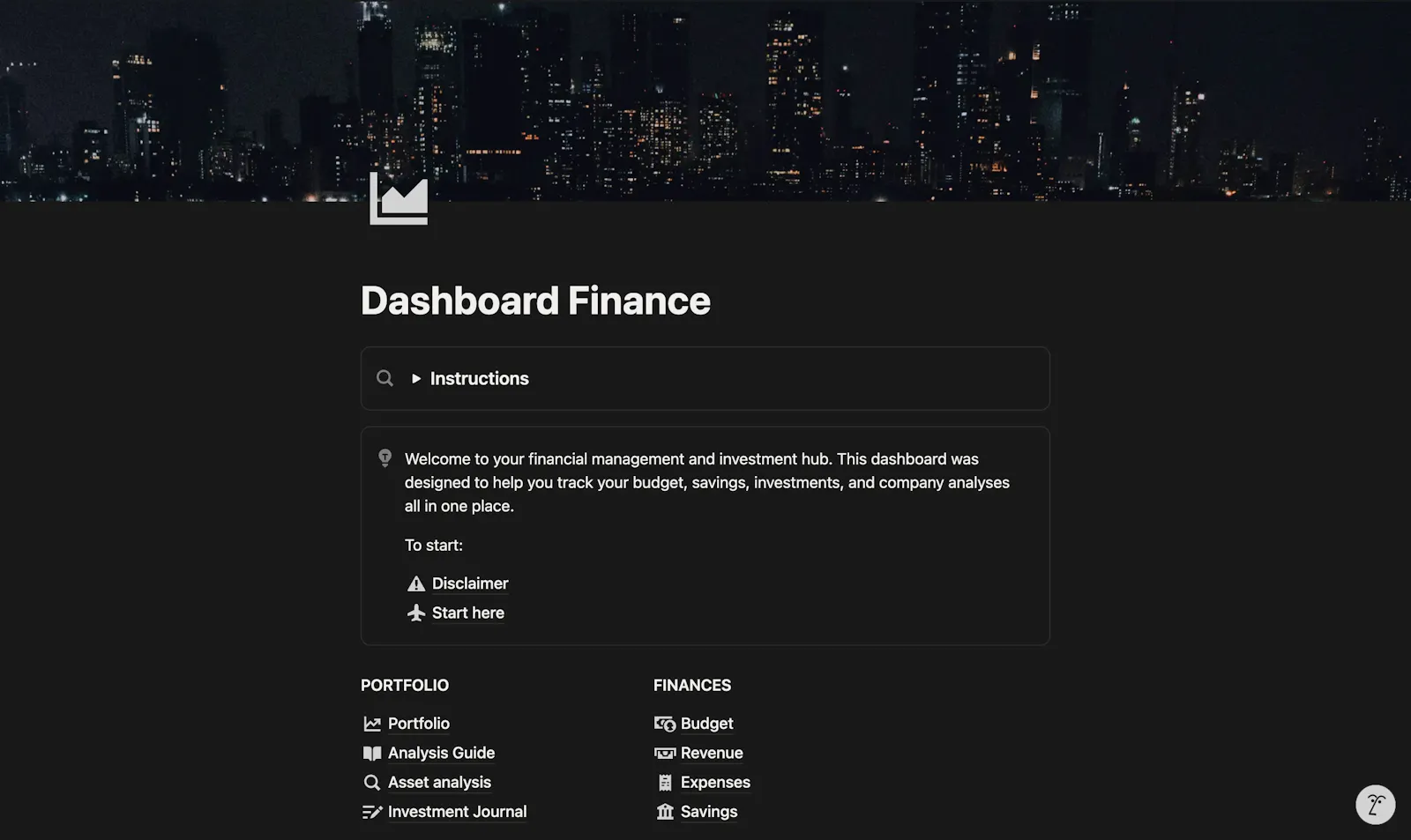 Investment Dashboard: Notion Template screenshot 1
