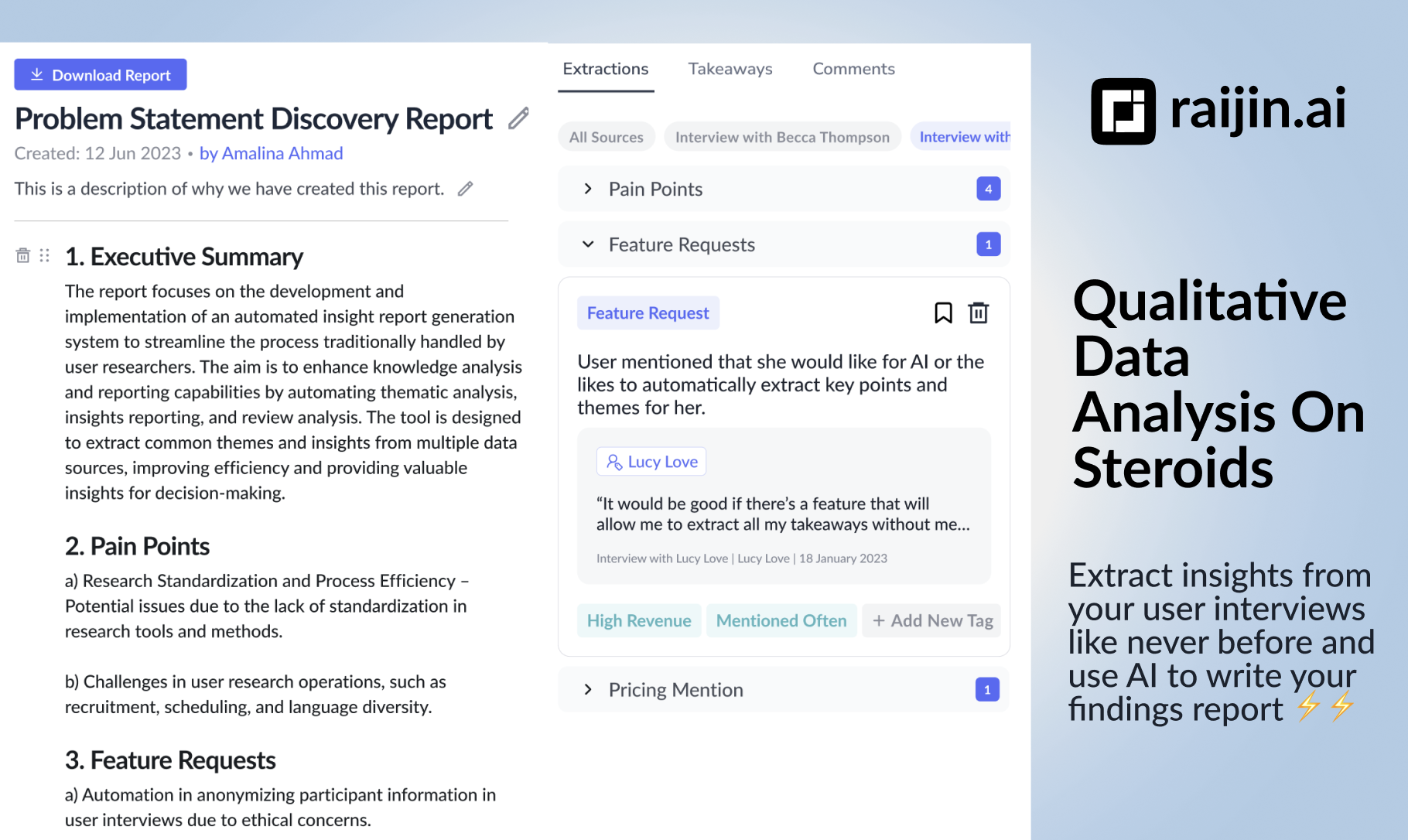 startuptile Raijin.ai-Write reports and synthesize data rapidly with AI