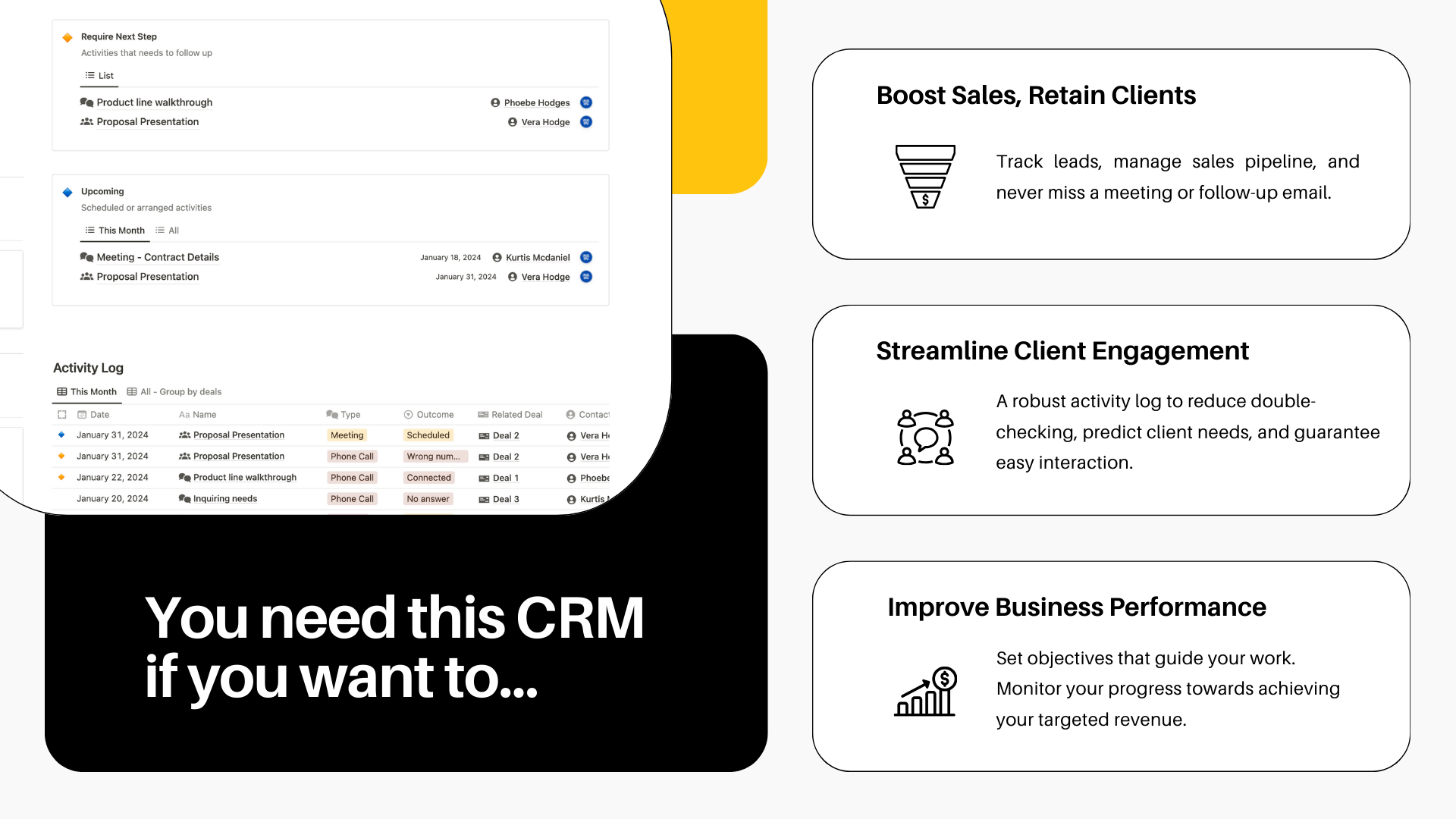 Mídia 2 de CRM Elite / Starter - Modelo de noção - Acelerar para o sucesso com CRM centralizado