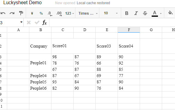 Online spreadsheet -- Luckysheet gallery image