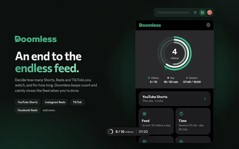 Doomless: Block & Limit Shorts and Reels screenshot 2