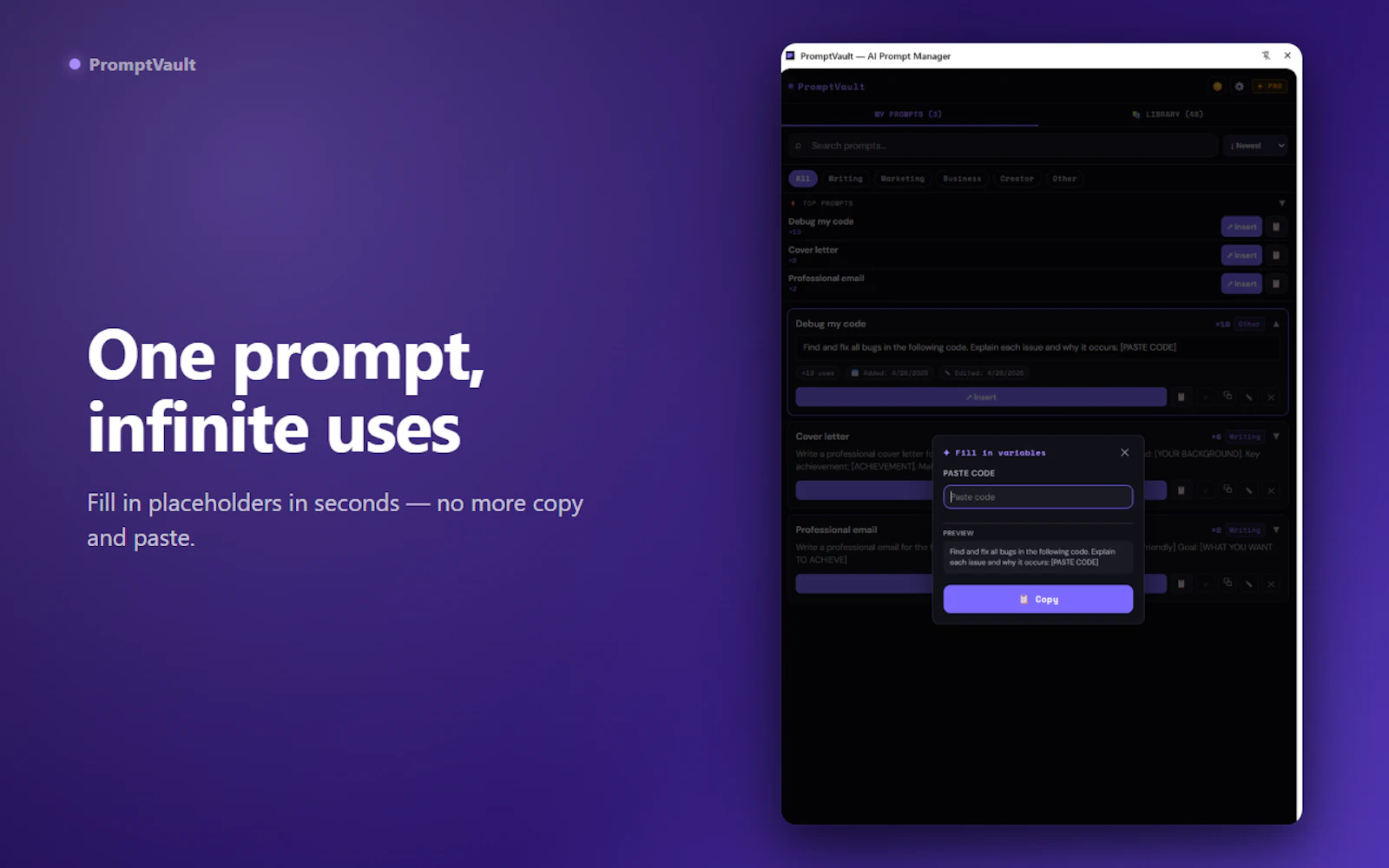 PromptVault screenshot 2