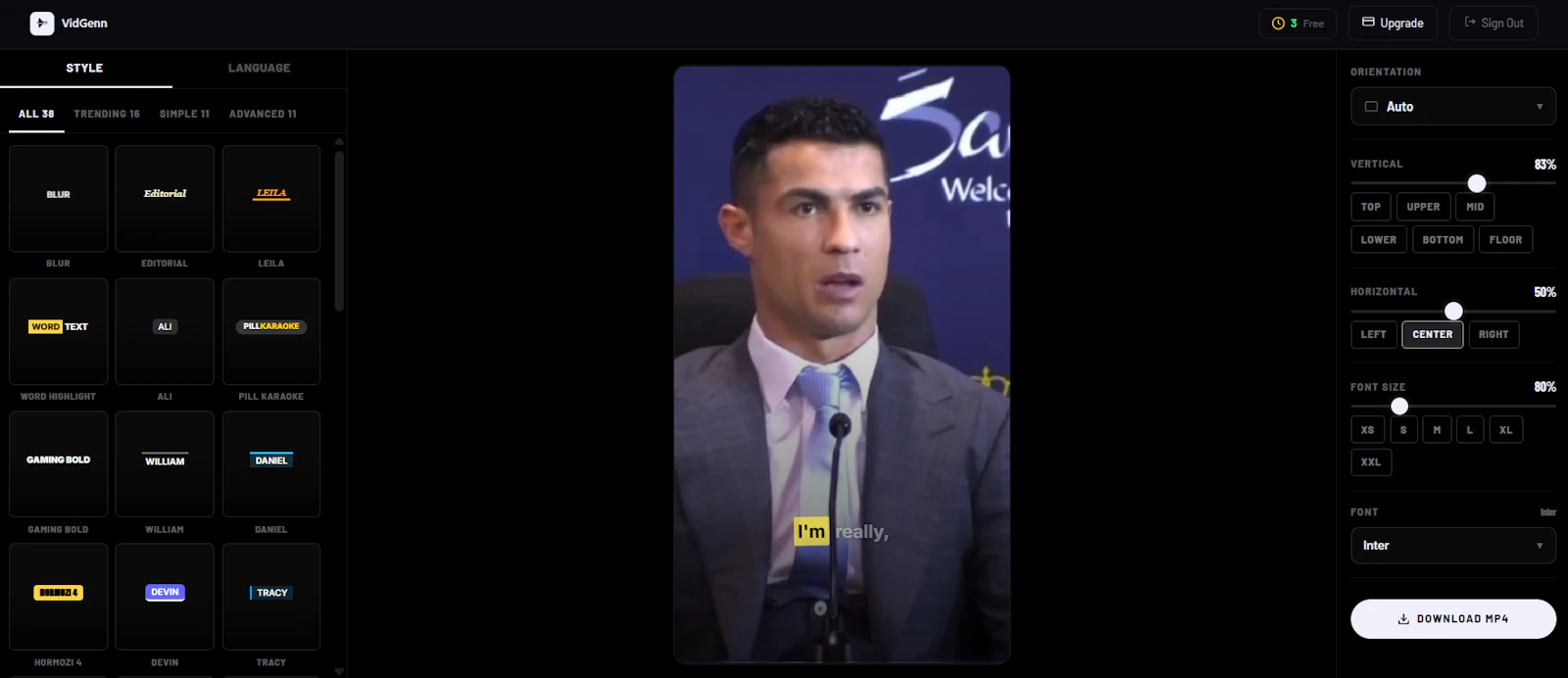 VidGenn · Captions screenshot 3