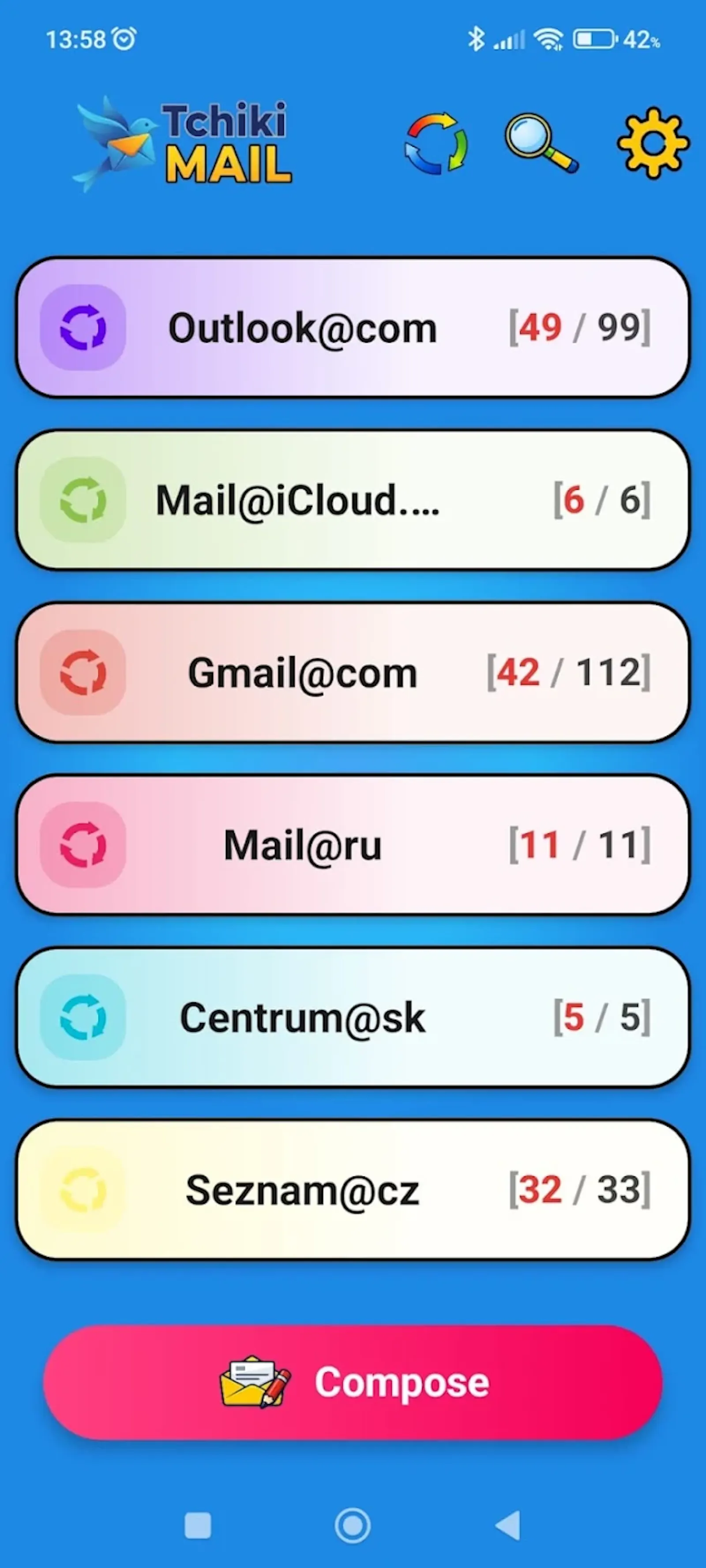 Tchiki Mail screenshot 1