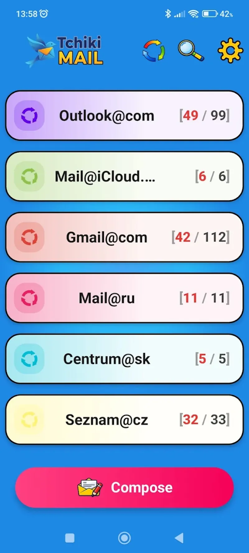 Tchiki Mail screenshot 1