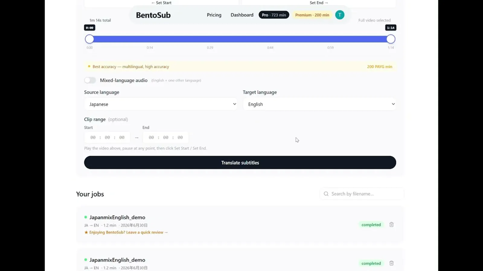 BentoSub screenshot 1 (video preview)
