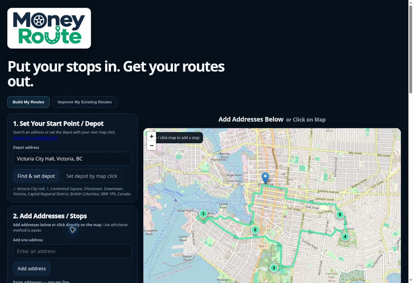 MoneyRoute Route Builder screenshot 3