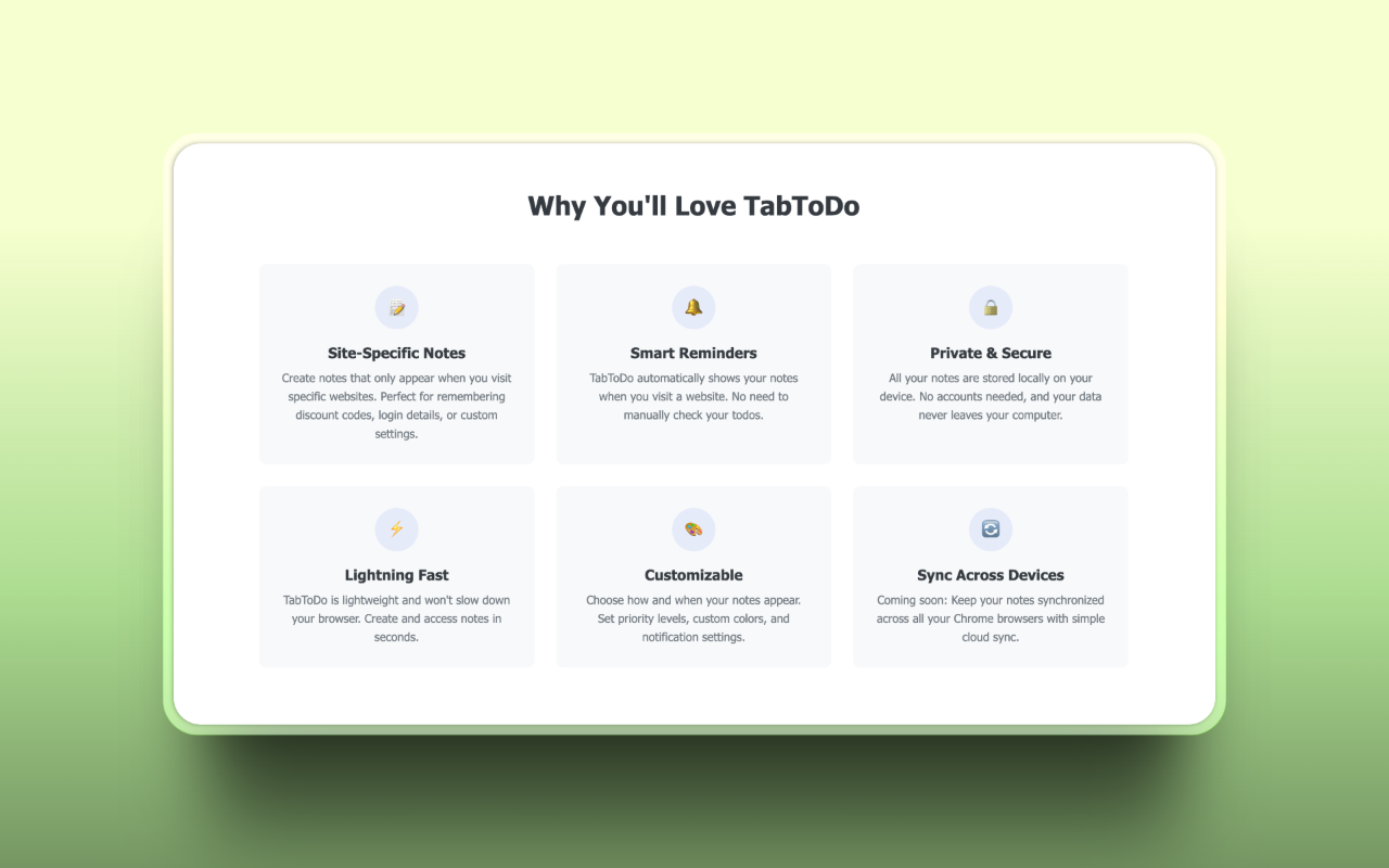 Tabtodo - Slimme notities en herinneringen voor elke website media 4