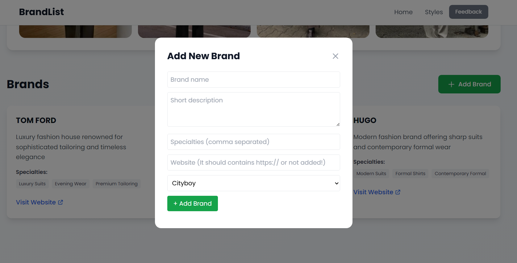 Brandlist - Screenshot 4 showing product features and functionality