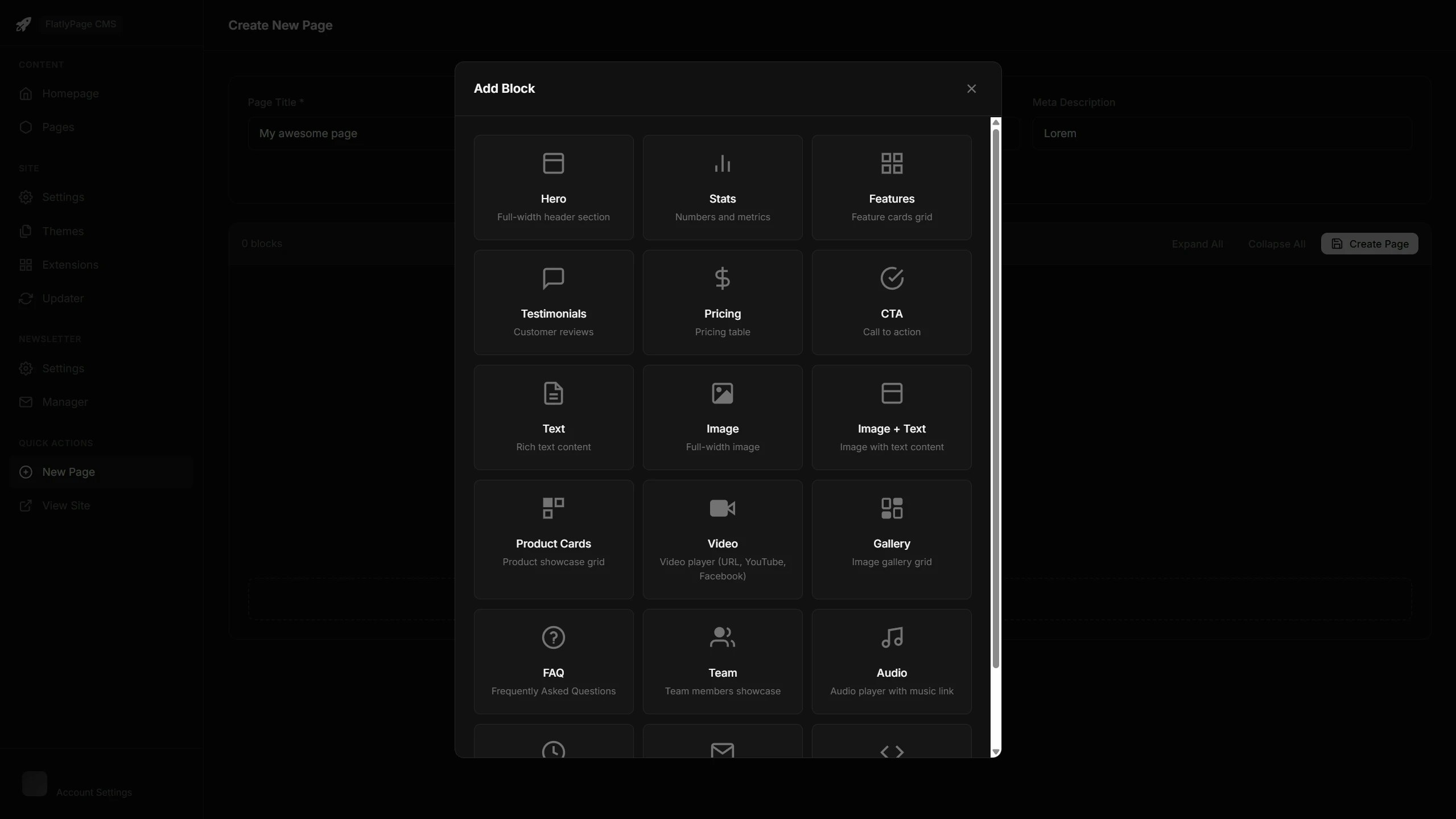 FlatlyPage CMS - Screenshot 3 showing product features and functionality