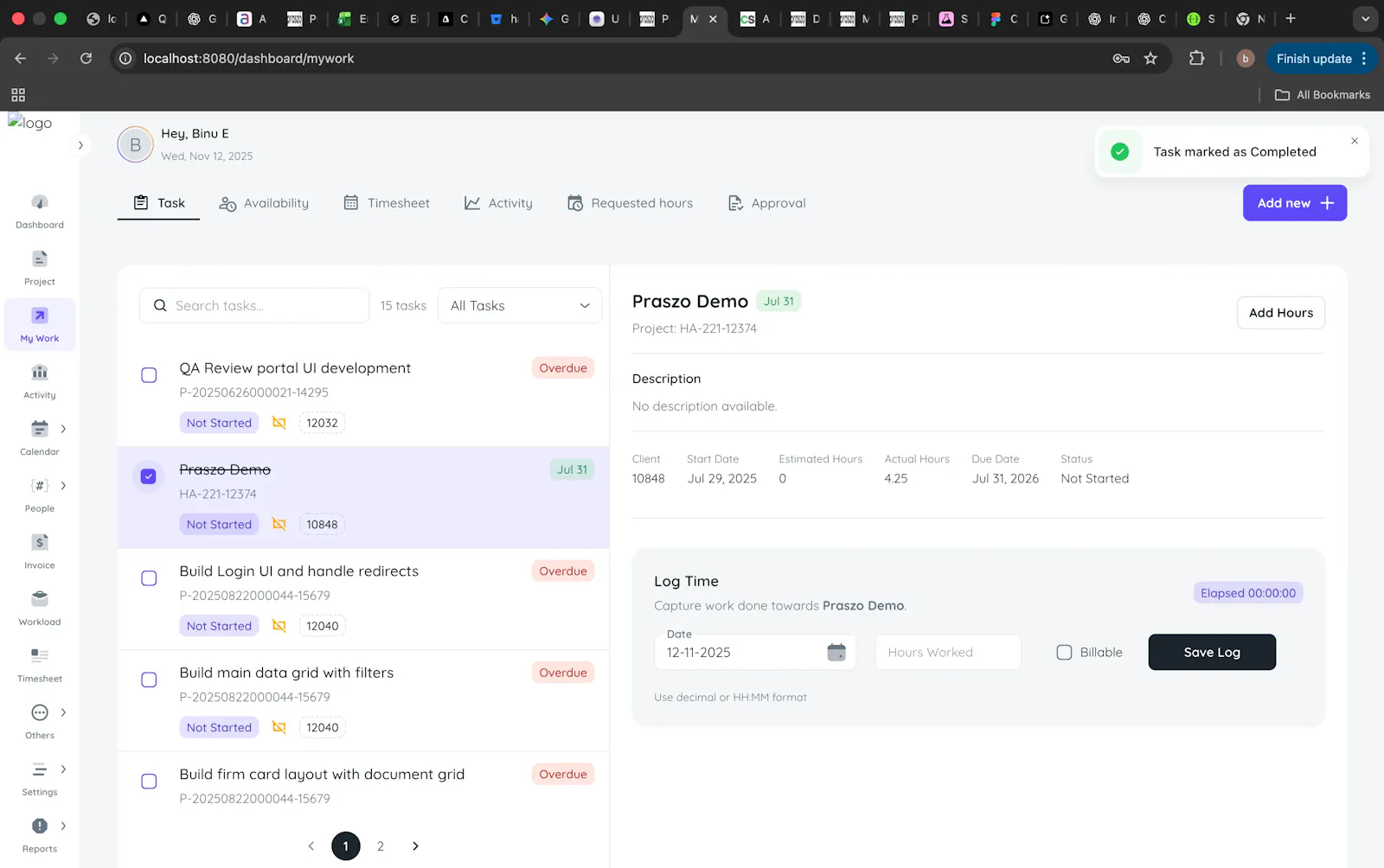 Praszo practice screenshot 1