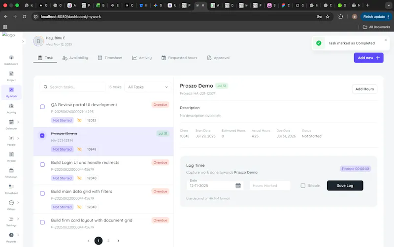 Praszo practice screenshot 1