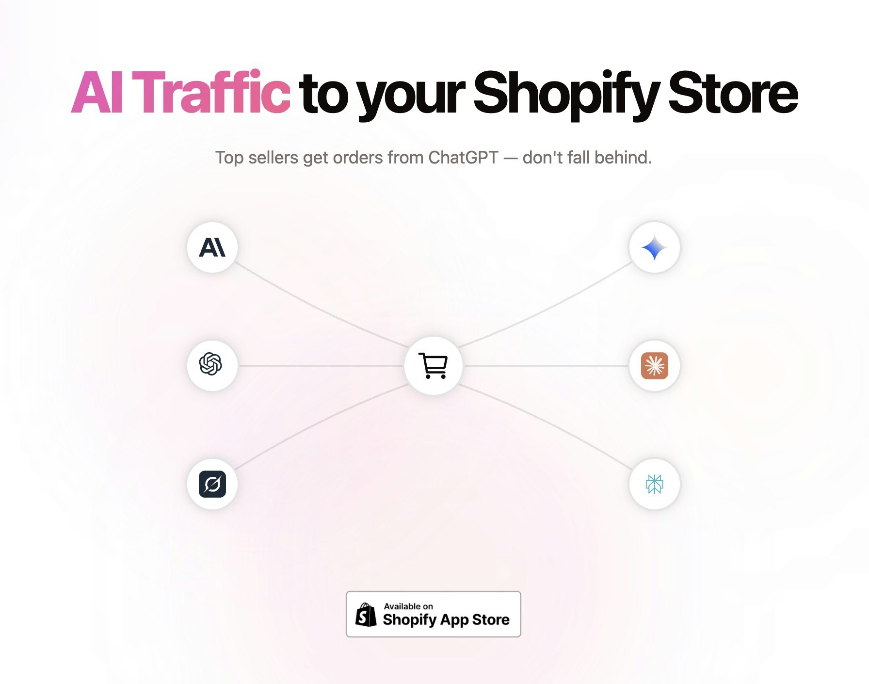 Su optimizador de visibilidad de IA para Shopify - Haga que su tienda sea visible para los compradores de chatgpt, gemini y ai media 1