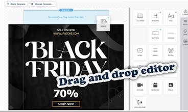 User-friendly drag &amp; drop email editor for Black Friday