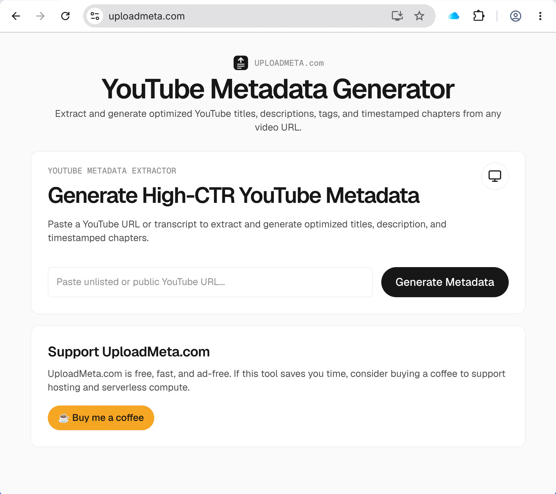 YouTube SEO metadata generator gallery image