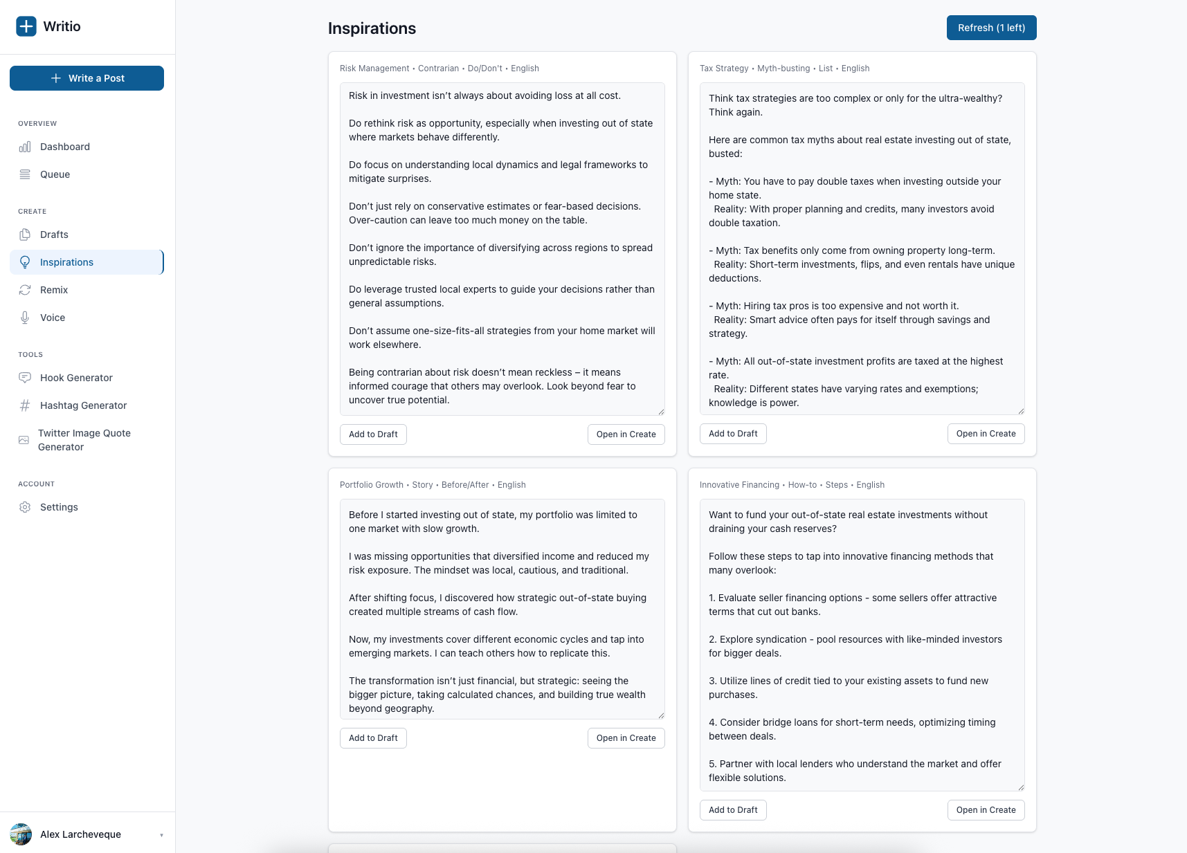 Writio - Screenshot 2 showing product features and functionality