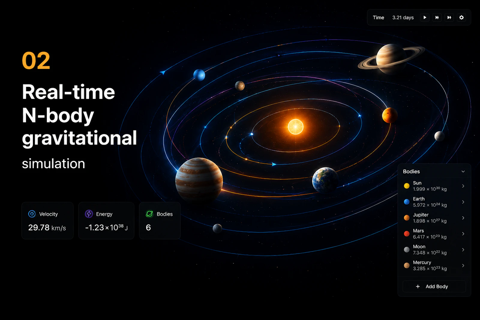 Gravity Simulator screenshot 2