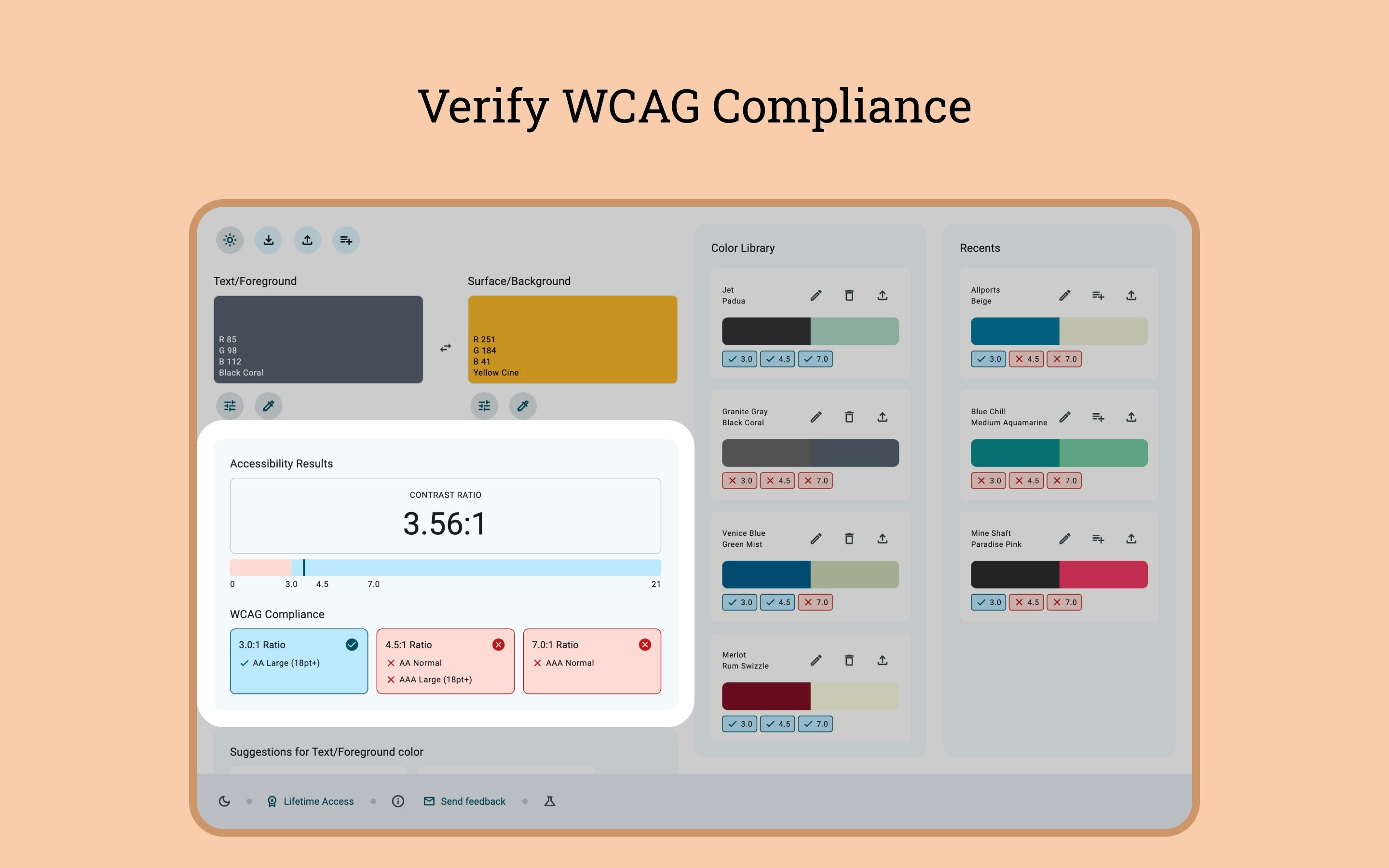 Mídia 2 de Clareza – Verificação de acessibilidade de cores - Escolha cores e verifique o contraste das WCAG instantaneamente